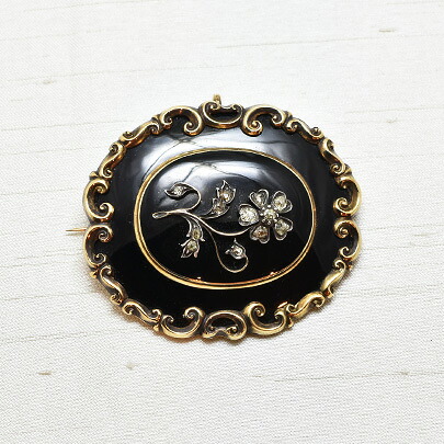 楽天市場】アンティークジュエリー エナメル ブローチ アール