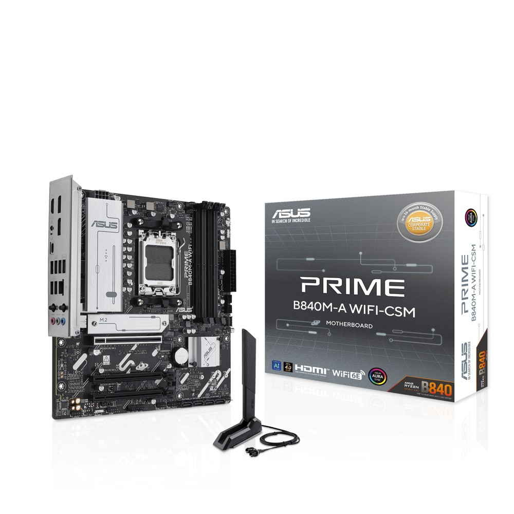 ASUS PRIME B840M-A WIFI-CSM AMD B840チップセット搭載「PRIME」MicroATXマザーボード・ビジネス向けCSMモデル