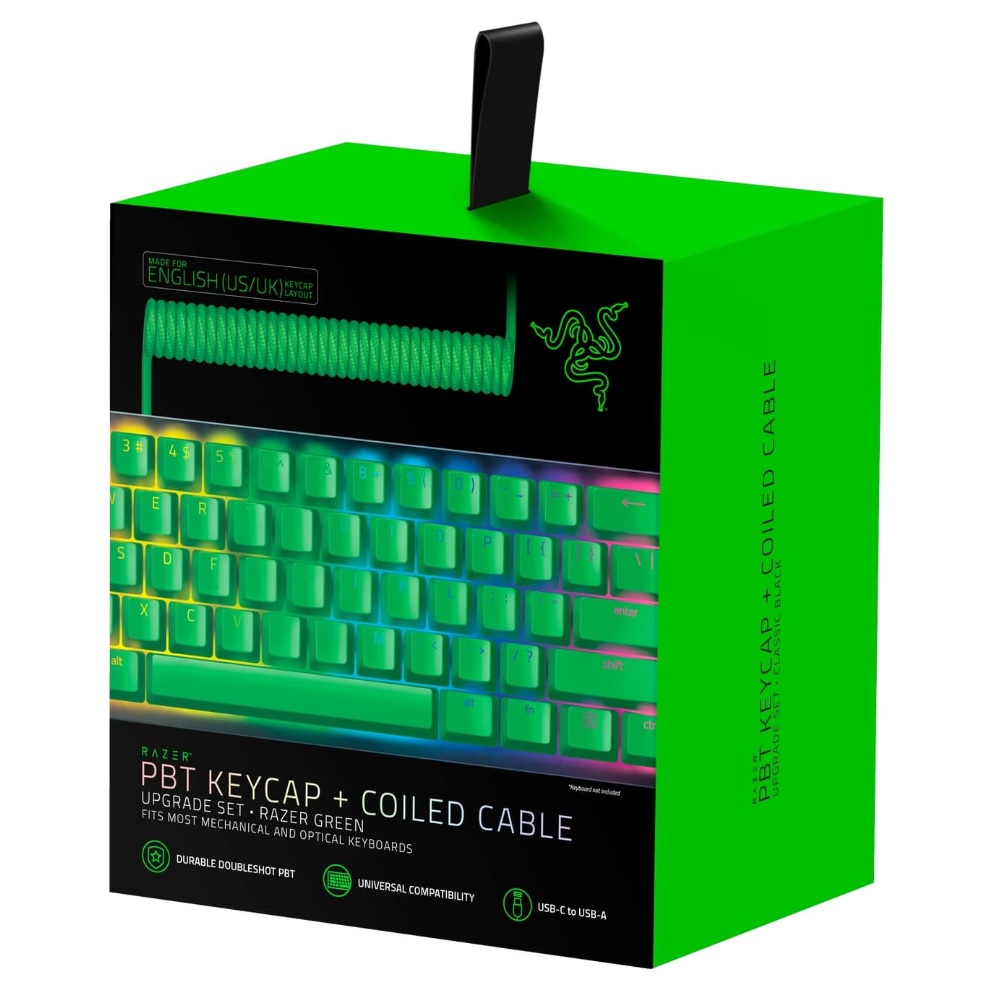 Razer Pbt Keycap Coiled Cable Upgrade Set Razer Green Us Rc21 R3m1 Orbisresearch Com