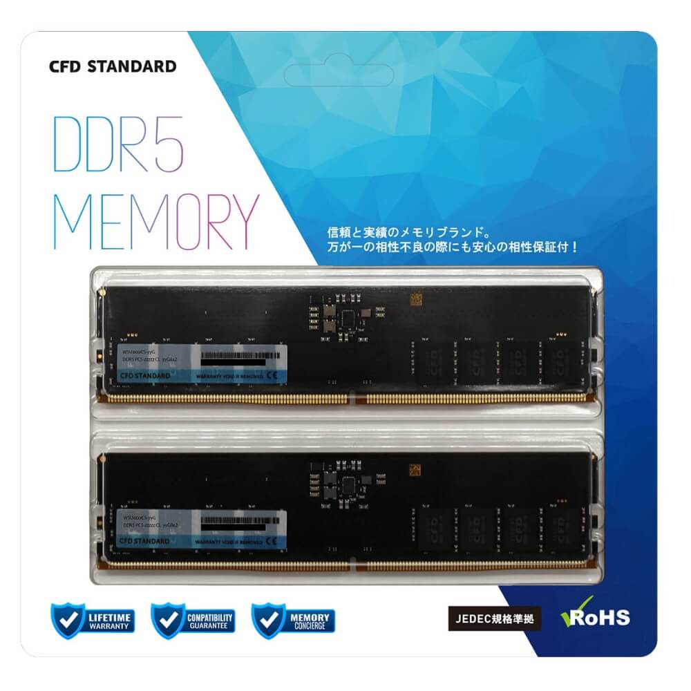 CFD W5U5600CS-32G 32GB×2枚 パソコン5-44800 事務机いの一番用記憶装置