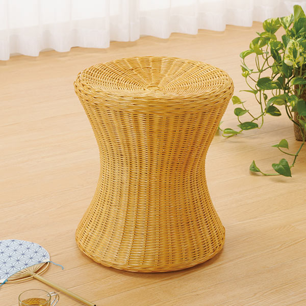 ラタンスツール 円形 籐家具 高さ41cm （ 送料無料 椅子 イス チェア アジアン ） 【GWM】｜good wood mood