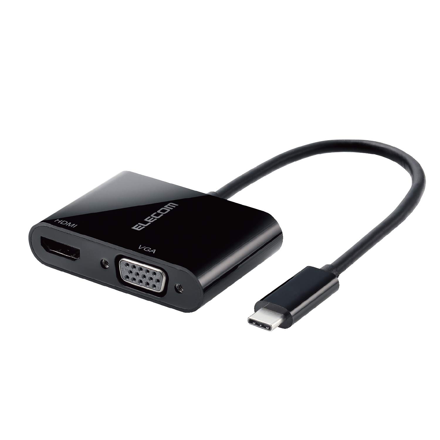 エレコム ドッキングステーション USB-C HDMI 変換 TYPE-C - HDMI VGA ( D-sub15ピン ) 変換アダプタ ブラック AD-CHDMIVGABK
