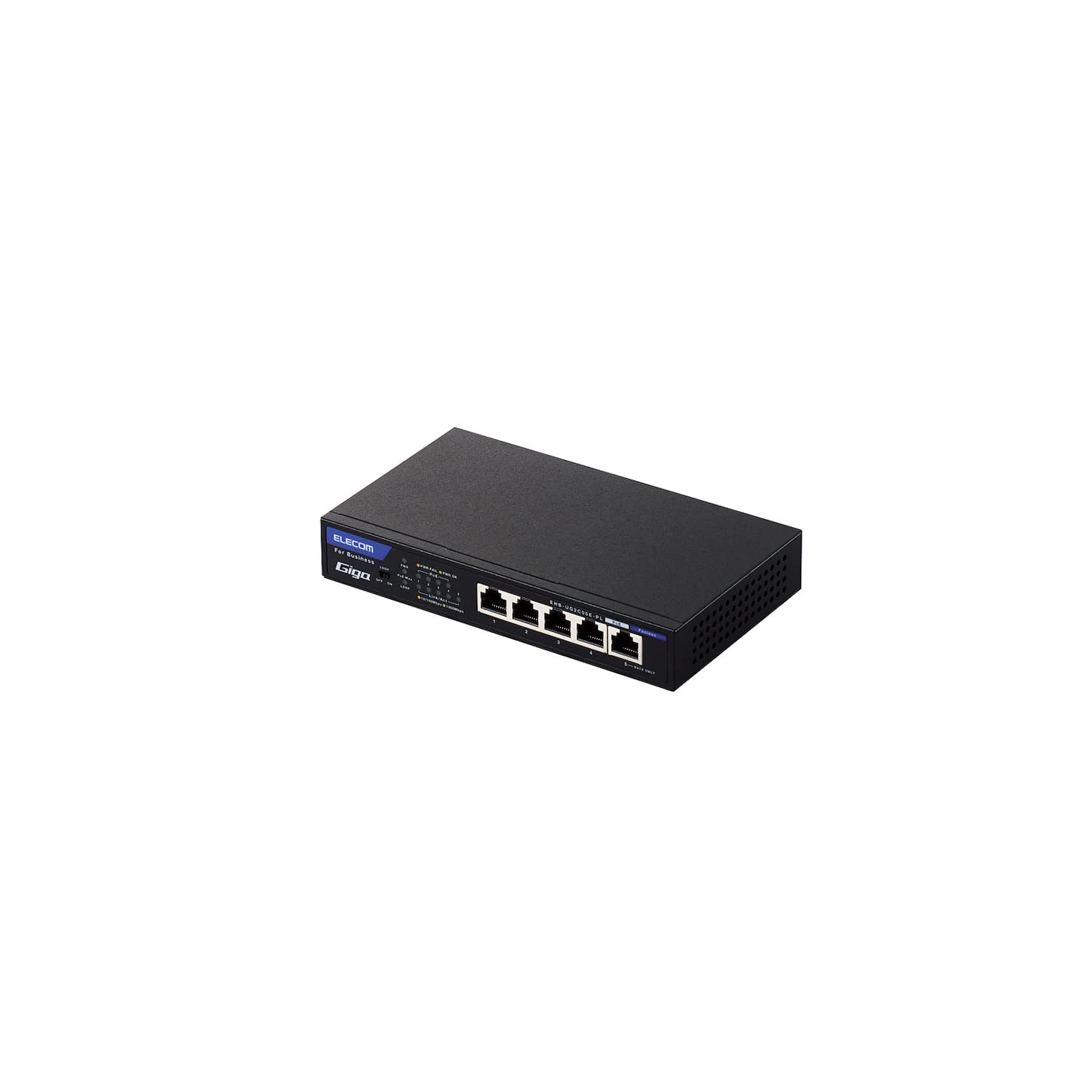 エレコム スイッチングこしき 5界面 ノン賢しい Giga相応う PoE給電相応う ACアダプター給電 小型 法人向け 黒いこと EHB-UG2C05E-PL
