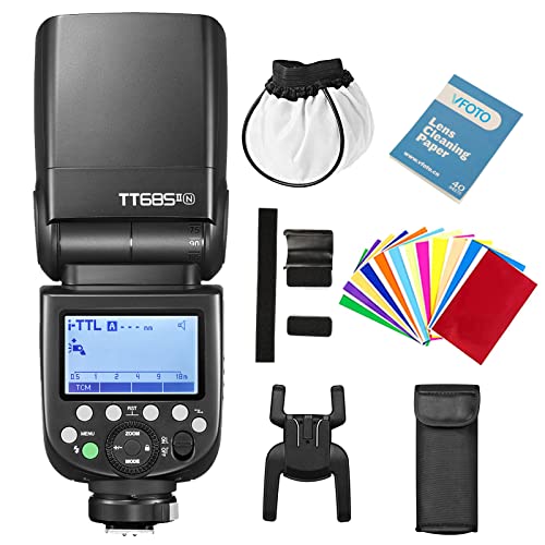 Godox正規代理店GODOX TT685II-N フラッシュストロボ i-TTL GN60 HSS 1 / 8000s 高速同期 Speedlite クリップオンストロボ 0.1～2.6秒のリサイクル時間 Nikon D7100 D7000 D5200 D5100 D5000 D3200 Z6 Z7に対応 (TT685IIN)｜GOODWOODS