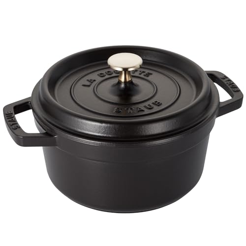 ストウブ(Staub) 「 ピコ ココット ラウンド ブラック 20cm 」 両手 鋳物 ホーロー 鍋 IH対応 シリアルナンバー付き日本正規販売品 La Cocotte Round 40509-487｜GOODWOODS
