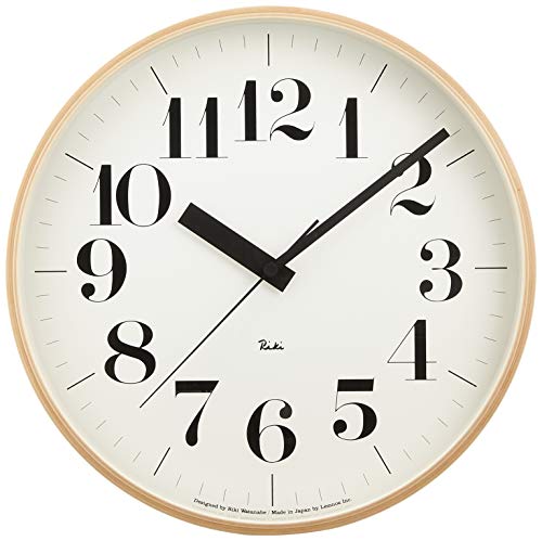 レムノス 掛け時計 アナログ 電波時計 天然色木地 リキクロック RIKI CLOCK RC WR08-27 Lemnos ベージュ 直径:30.5