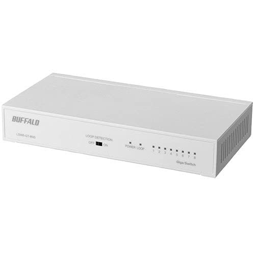 LSW6-GT-8NS/DWH [Giga 8ポート スイッチ 電源内蔵 金属 マグネット付 ホワイト]