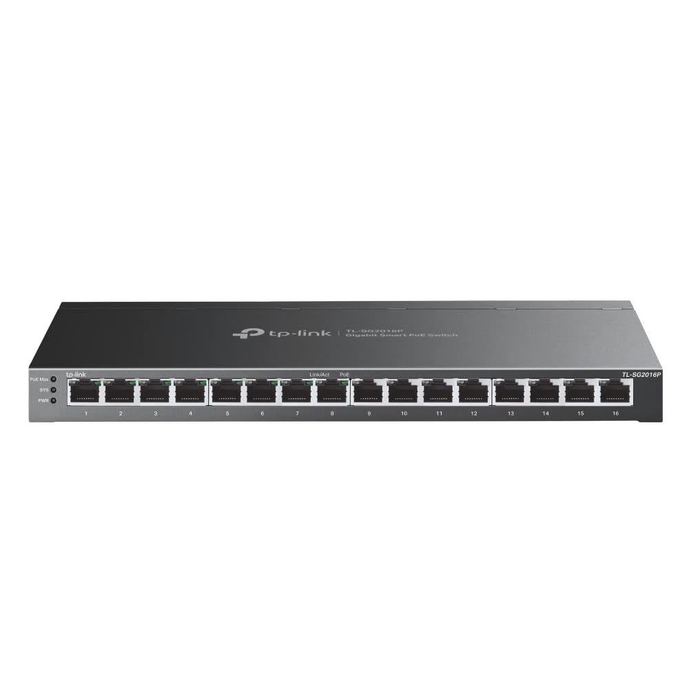 TP-LINK JetStream 16ポートギガビットスマートスイッチ 8 PoE+界面積み上げる TL-SG2016P UN