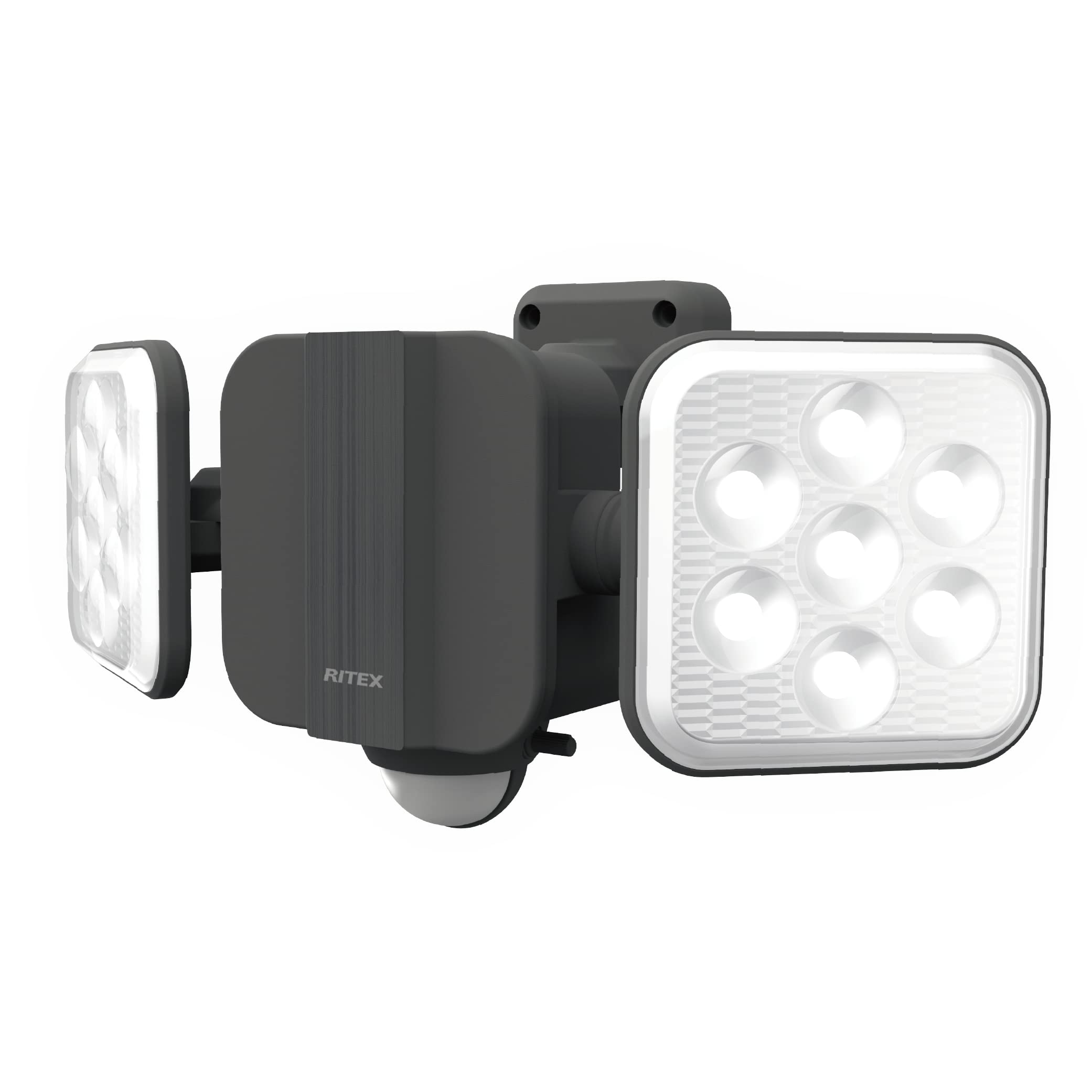 ムサシ 6.5W×2灯 フリーアーム式 LEDハイブリッドソーラーライト S-HB250 ブラック