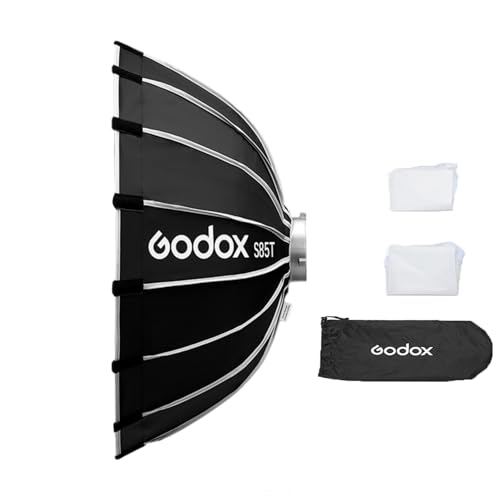 Godox S85T 85cm ソフトボックス クイックリリース 傘ソフトボックス プロフェッショナル 折りたたみソフトボックス 標準ボーエンマウント ディフューザー付き 写真スタジオ 写真ポートレート ライブストリーム用