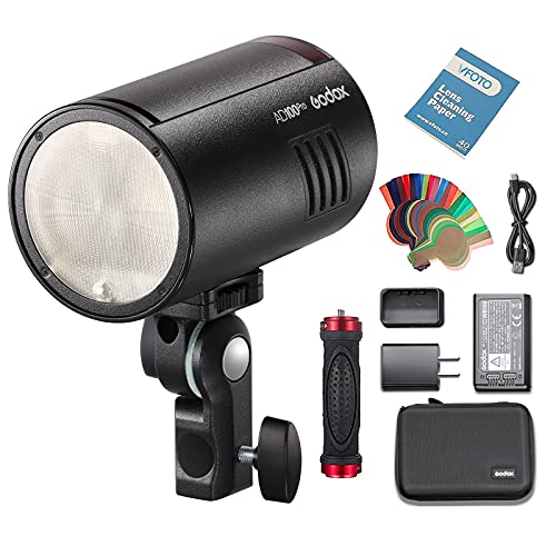 Godox置き目代わりになる店Godox AD100Pro ポケットフラッシュストロボ 色つやろ波器と手持ち部分付き添い人 100W TTL 内蔵2.4G無線電話X取り合わせ 1/8000 HSS 弾丸道路同時発生 2600mAhイオン蓄電池 360盛りだくさん力強さ 丸型閃光電球 [並行輸入品]