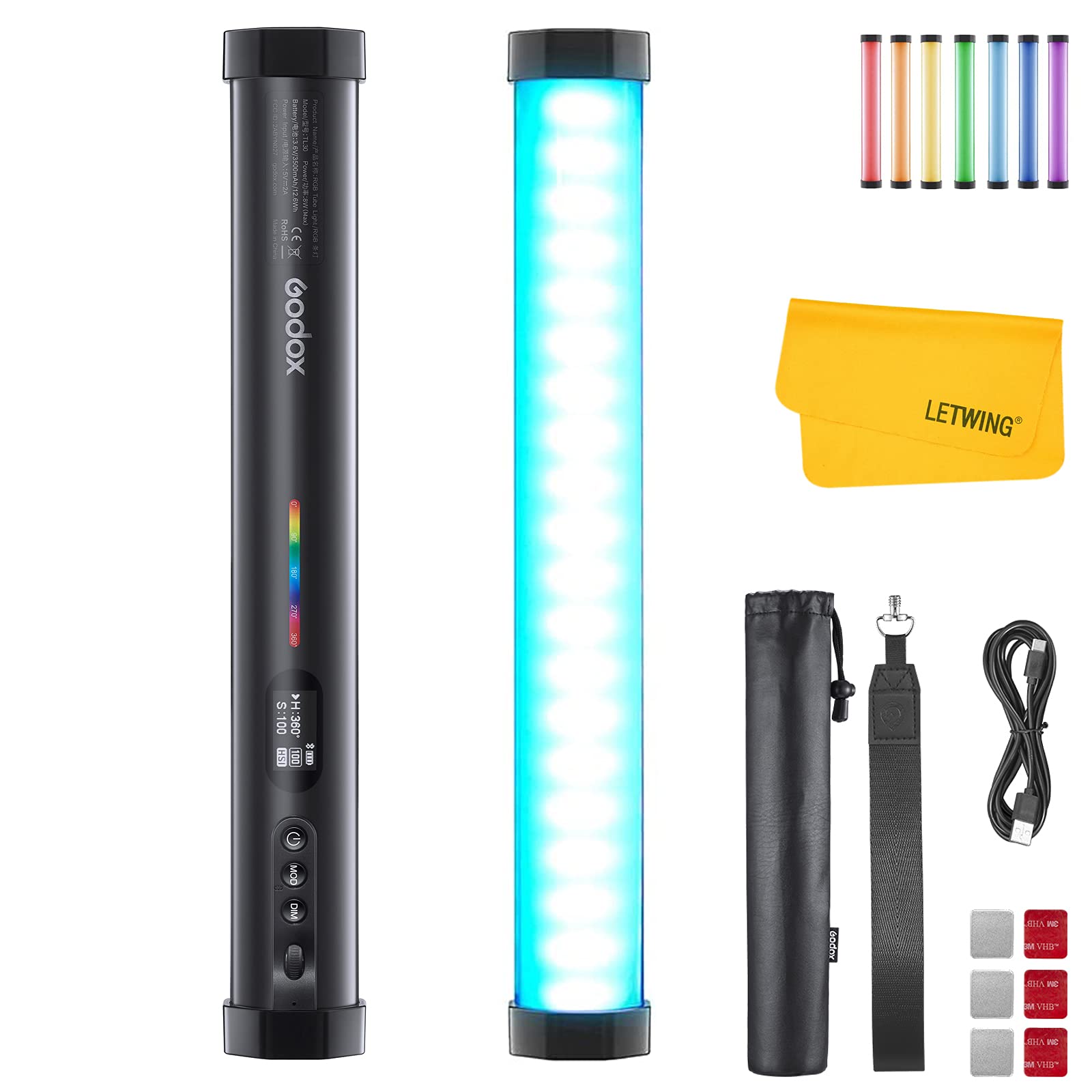 Godox TL30熱電子管ともし火、3つの流行り物RGB CRI9 TLCI99 LED第八芸術映画化用ともし火、見晴らしの映画化、第八芸術生み出すこと、映像媒体用 [並行輸入品]