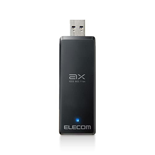 エレコム WiFi 無線LAN 子機 Ｗifi6 1201Mbps+574Mbps 5GHz 2.4GHz USB3.0 USB-A 11ax/ac/n/g/b/a ビームフォーミングZ対応 MU-MIMO対応 延長ケーブル付き(13cm) [Windows 10 等対応] ブラック WDC-X1201DU3-B