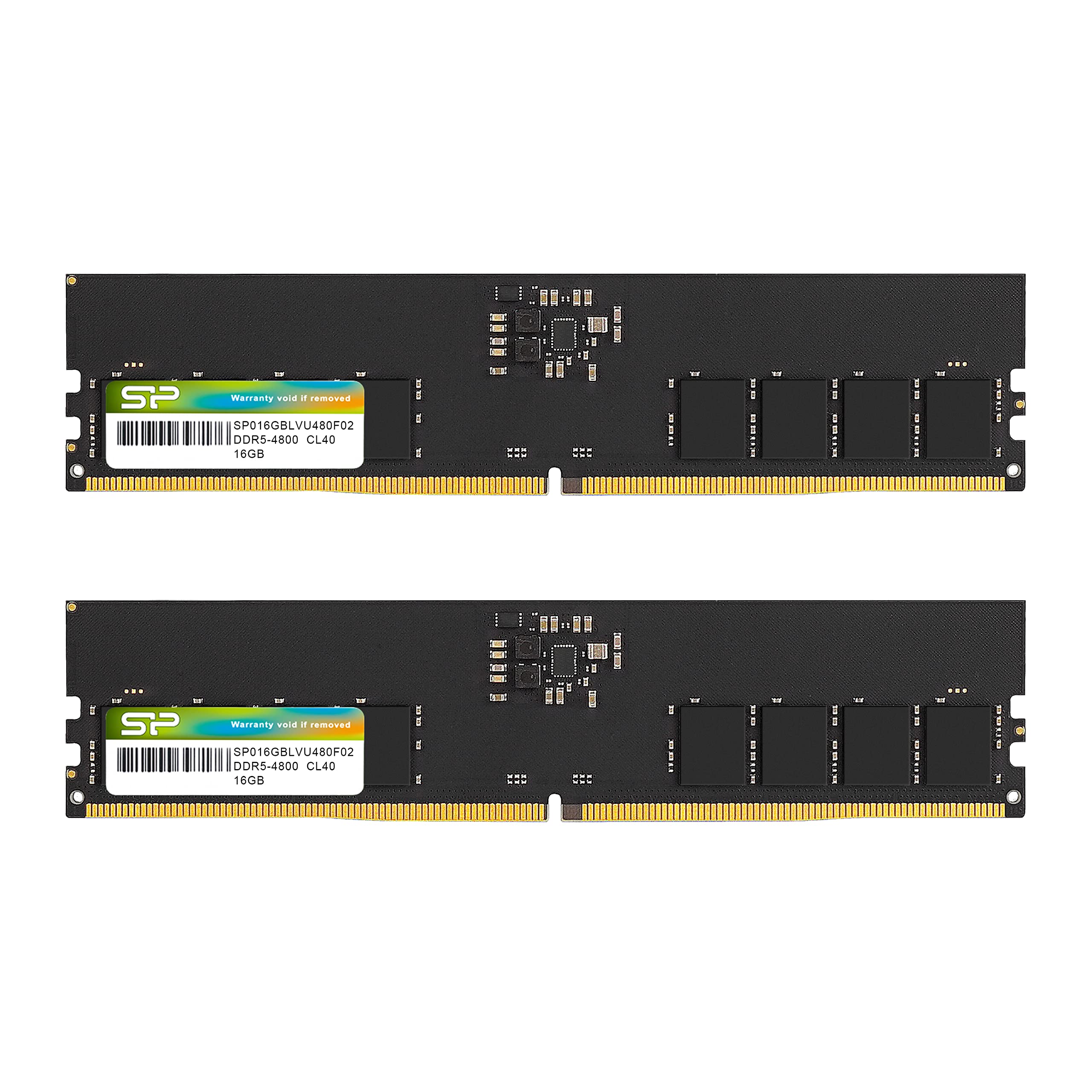 ケイ素樹脂力強さ DDR5 32GB (2x16GB) 4800MHz (パソコン5-38400) 288いの一番 CL40 1.1V UDIMM Non-ECC 事務机いの一番 ランダムアクセス記憶装置 電子計算機 記憶装置 SP032GBLVU480F22