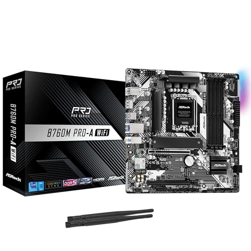 ASRock お母さんゲーム盤 B760M Pro-A 無線LAN Intel 第12時人 ・ 13時人 中央処理装置 (LGA1700)相応う B760手当て仕掛ける DDR5 Bluetooth積み上げる Micro ATX お母さんゲーム盤 国内置き目代わりになる店品
