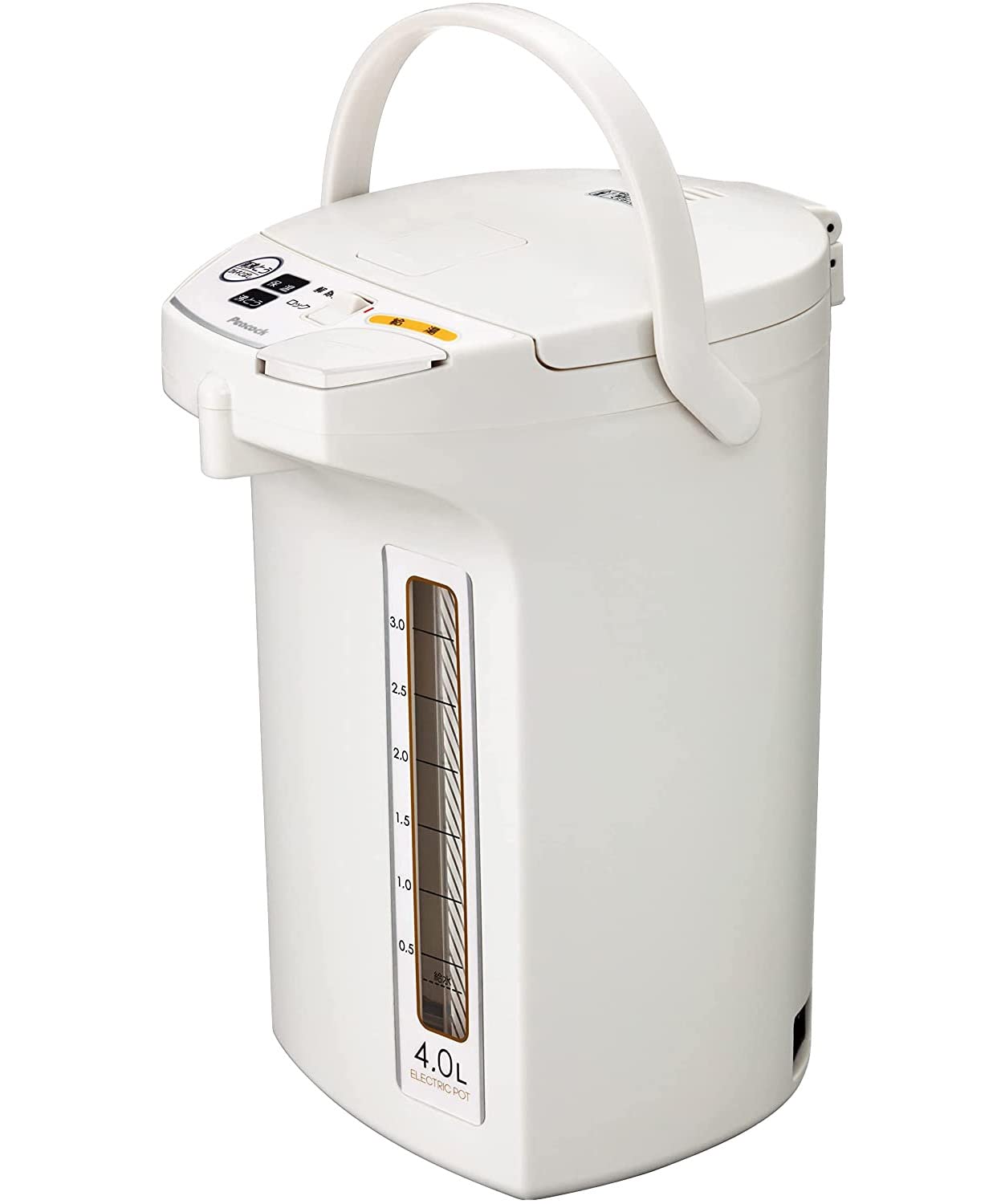 使いやすさを追求 大容量4L ピーコック 電気ポット 4リットル WEB限定モデル ホワイト WMJ-40 WA/安心機能 お手入れ簡単 保温機能 電動給湯 空焚き防止 ポット 保温ポット 湯沸かし 4l