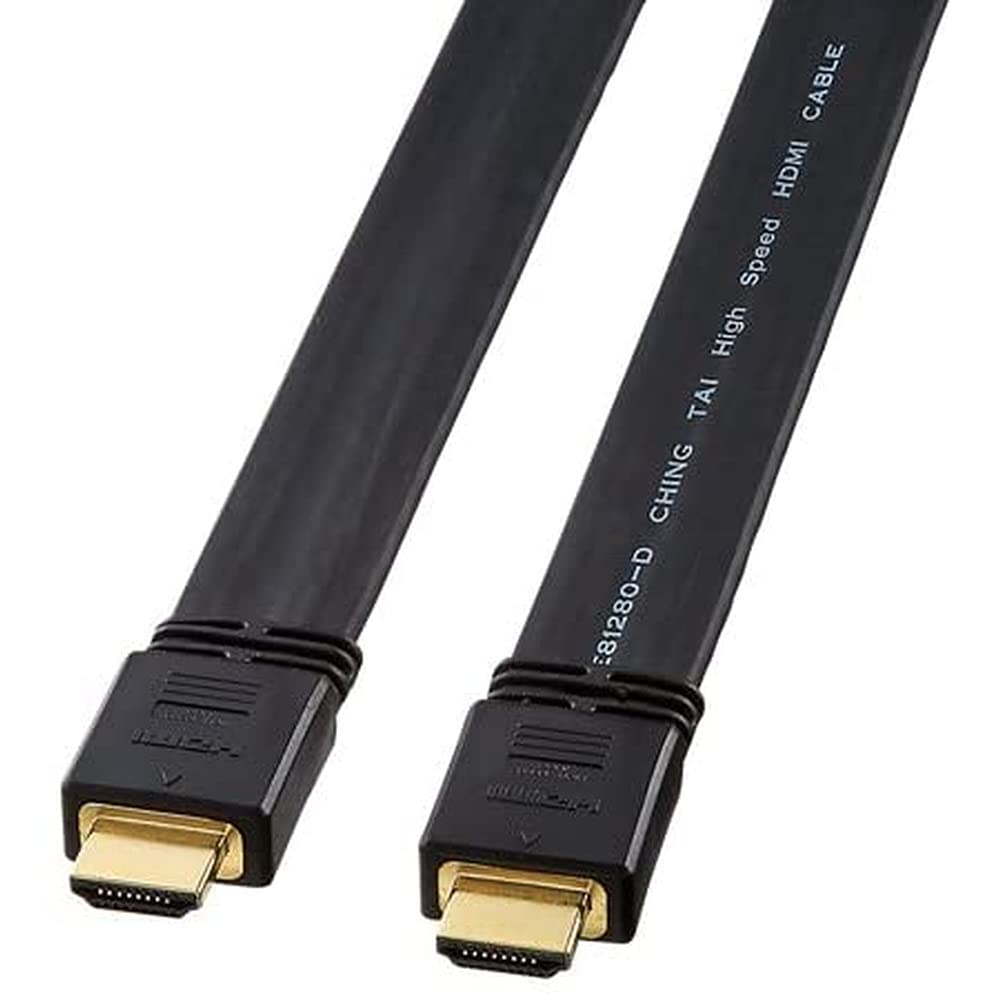 サンワサプライ 平ったいHDMI有線テレビ 10m 黒いこと KM-固定ディスク20-100FK