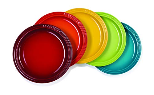 ル・クルーゼ(Le Creuset) 皿 ラウンド・プレート LC 23 cm レインボー 耐熱 耐冷 電子レンジ オーブン 対応 5枚 入り オーブン皿 耐熱皿 日本正規販売品|GOODWOODS