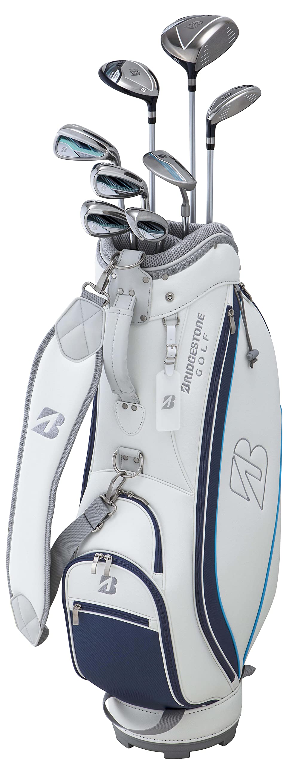 BRIDGESTONE(ブリヂストン) ゴルフクラブセット BRIDGESTONE GOLF BG-100L キャディバッグ付きクラブ8本セット レディス ネイビー｜GOODWOODS