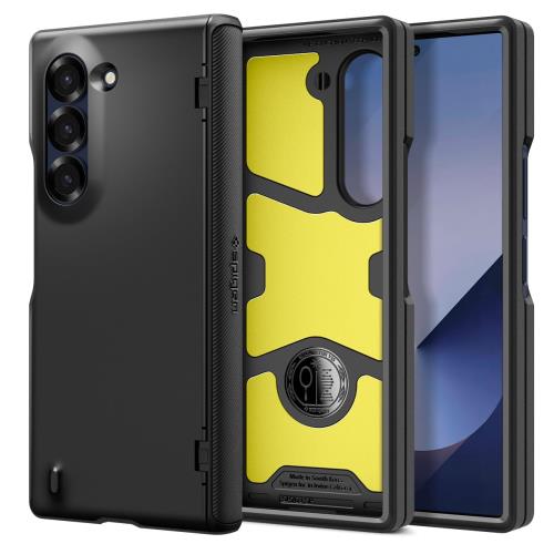 Spigen Galaxy Z Fold 6 ケース 全面保護 フルカバー 3重構造 米軍MIL規格取得 耐衝撃 ワイヤレス充電対応 5 スリムアーマープロ ACS07826 (ブラック)