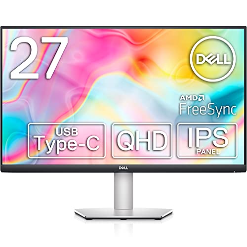 Dell S2722DC 27インチ モニター (3年間無輝点交換/QHD/IPS非光沢/USB Type-C HDMIx2/sRGB 99%/縦横回転高さ調整/4ms/75Hz/AMD FreeSync/スピーカー付)
