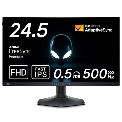 Dell AW2524HF 24.5in Alienware ゲーミングモニター(無輝点3年/FHD/Fast IPS,非光輝/DP2,HDMI/sRGB 99%/縦横回転させる,高さ合わせる/0.5ms/500サイクル/FreeSync Premium,HDR 10)