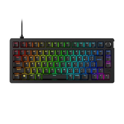HyperX Alloy Rise 75 ゲーミングキーボード 日本語取り合わせ 力学的 75% 直線的取り替えっこ 手段制御装置 ガスケットマウント 熱っぽいつけ替える カスタマイズ 7G7A4AA#ABJ
