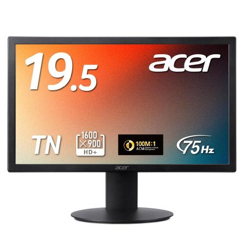 Acer 管する 19.5in 固定ディスク+ (1600x900) 非光輝 TN 75サイクル 6ms (GTG) NTSC 72% HDMI 1.4 ミニD-Sub 15いの一番 スピーカーヘッドフォン端子非積み上げる VESAマウント相応う E200Qbi