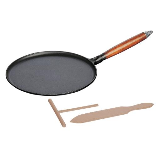 staub ストウブ 「 クレープパン ブラック 28cm 」 フライパン IH対応 日本正規販売品 Pan 40509-525
