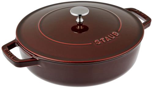 staub ストウブ 「 ブレイザー ソテー食麺麭 グレナディンレッド 24糎 」 両手 鋳込み ホーロー 鍋 浅型 寿喜焼 IH相応う 日本置き目売りわたす品 Braiser 40511-512 キッチン用品・食器・調理器具-その他