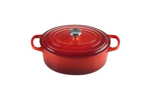 ルクルーゼ(Le Creuset) 鋳物 ホーロー 鍋 シグニチャー ココットオーバル 25 cm チェリーレッド ガス IH オーブン 対応 日本正規販売品