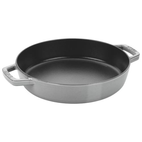 staub ストウブ 「 両手フライパン 薄墨色 20糎 」 スキネットボール 両手 鋳込み ホーロー IH相応う 日本置き目売りわたす品 Double Handle Frying Pan 40511-660