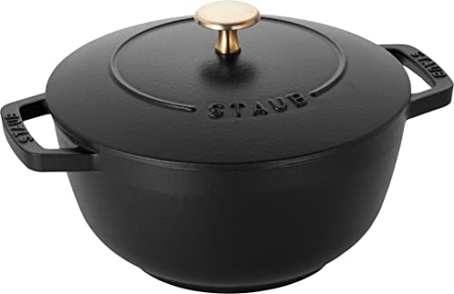 staub ストウブ 「 ワナベ 黒いこと L 20糎 」 両手 鋳込み ホーロー 鍋 炊飯 3合 IH相応う 日本置き目売りわたす品 Wa-NABE 40501-009