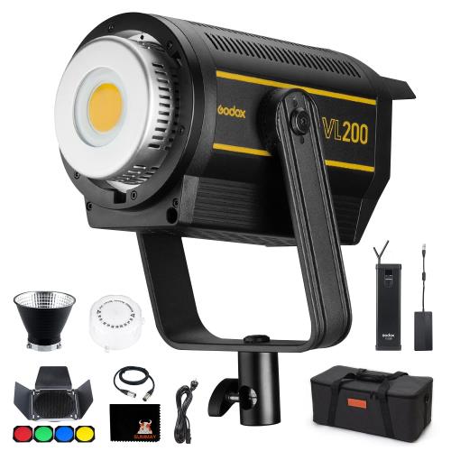 GODOX VL200 LED制作室点火装置+BD-04バーンドアキット 200W 揺るぎない光 軽さ 色気温 5600±200K ボーエンズマウント Youtube ブログ 映像映画化 映像媒体映画化 活動写真映画化 インタヴュー 人となり映画化の点火装置に当て嵌める (最終生産物200W) [並行輸入品]