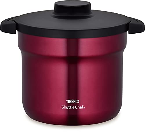サーモス 無意味さ保温膳立て器 シャトル料理人 4.3L (4~6人用) 赤いこと 膳立て鍋ふっ素上塗り製作 KBJ-4501 R
