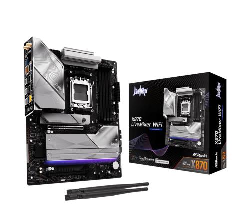 ASRock マザーボード X870 Livemixer WiFi AMD Ryzen 9000/8000/7000 シリーズ CPU(Soket AM5)対応 X870 チップセット ATX マザーボード 国内正規代理店品