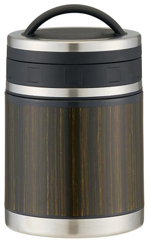 スケーター (skater) 保温 スープジャー 520ml 大容量 ダークウッド スープポット ランチジャー KLJFMC5