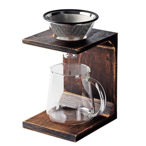 パール金属 キャプテンスタッグ コーヒー ドリッパーセット 木製照明ランプ印字機 約2~4杯分 UW-3521