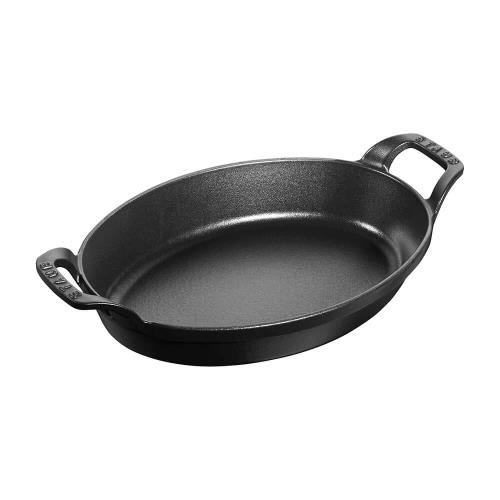 staub ストウブ 「 オーバル スタッカブル ディッシュ ブラック 24cm 」 ホーロー 鉄 グラタン皿 日本正規販売品 Dish 40509-393｜GOODWOODS