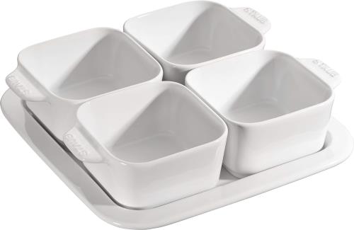 staub ストウブ 「 アペタイザーセット ホワイト 」 セラミック 小皿セット 日本正規販売品 18.718.7cm Appetizer Set 40511-586｜GOODWOODS