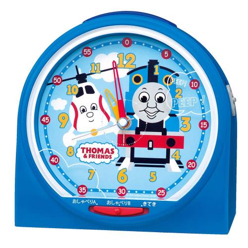 セイコークロック(Seiko Clock) 置き時計 青 本体サイズ:12.913.68.4cm きかんしゃトーマス 知育 アナログ 切替式 CQ158L