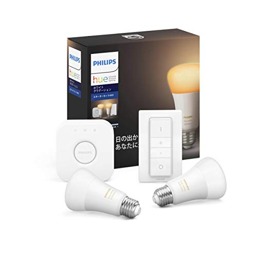 Philips Hue(フィリップスヒュー) かっこ良い白熱電球 LED白熱電球 E26 Alexa相応う 白熱電球色 昼白いこと 点火装置 点火装置 照明ランプ 調光 Echo Google Home Siri 日本定め事品 ホワイトグラデーションスターターセット Bluetooth+Zigbee