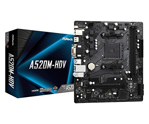 ASRock AMD Ryzen 3000/4000シリーズ(Soket AM4)対応 A520チップセット搭載 Micro ATX マザーボード 国内正規代理店品A520M-HDV