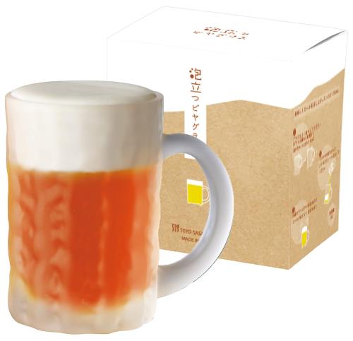 東洋佐々木ガラス グラス 泡立つビヤグラス ジョッキ 日本製 食洗機対応 (ケース販売) クリア(すりガラス状) 425ml 24個入 P-26353-600-JAN-P