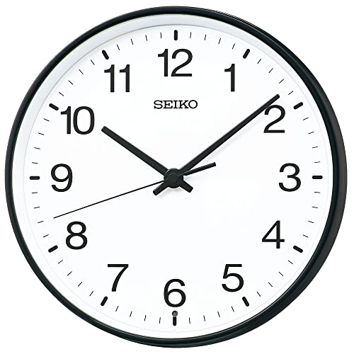 セイコークロック(Seiko Clock) 掛け時計 電波 アナログ 金属枠 黒 直径27048mm KX268K