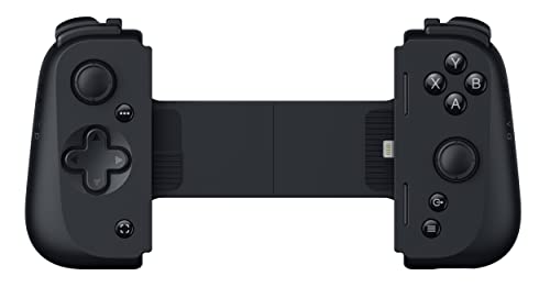 Razer レイザー Kishi V2 for iPhone モバイルゲーミングコントローラー Lightning接続 コンソールレベルのコントロール しっかりフィットする伸縮式ブリッジ 超低レイテンシー パススルー充電でゲームをしながらスマートフォンの充電可能 快適なグリップ Nexusアプリ キシブ