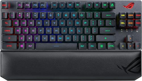 ASUS ワイヤレスゲーミングキーボード ROG Strix Scope RX TKL Wireless Deluxe 赤軸 無線電話有線両相応う 機械的 US割りつける TKLパウダーコンパクト腹積もり RGB FPS相応う ROG RXスイッ