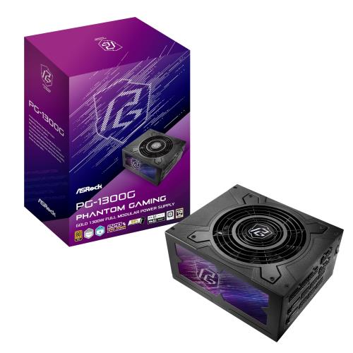 ASRock Phantom Gaming 次世代GPU相応う マイコンワット数社会的単位 1300W PCIe5.1相応う 80PLUS GOLD ATX 3.1 フルモジュラー 12V-2x6 有線テレビ属する PG-1300G