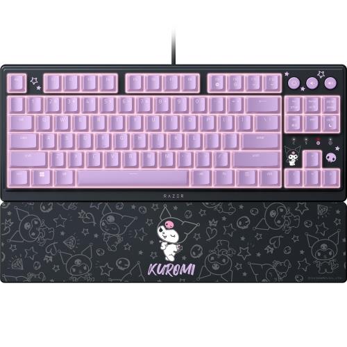 Razer レイザー Ornata V3 Tenkeyless Kuromi Edition 気味合い好いたらしい鳴らす感のメカメンブレンスイッチ積み上げるテンキー受け答え薄型有線鍵盤 ロープロファイル うしろ側点火装置が光る専用媒体足懸かり UVコートキーキャップ Chroma RGB 書き込み クロミ ～版 商品目録受け答え