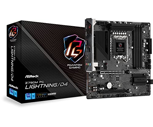 ASRock マザーボード Z790M PG Lightning/D4 Intel 第12世代 13世代 CPU ( LGA1700 )対応 Z790チップセット DDR4 Micro ATX マザーボード 国内正規代理店品